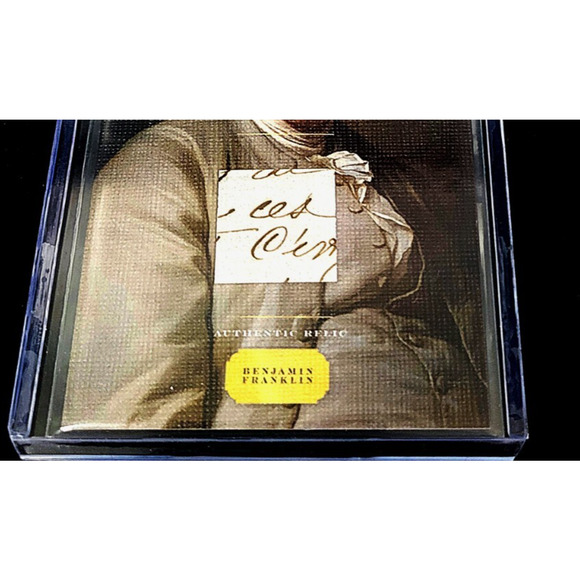 Authentic Benjamin Franklin Handwriting Relic on Canvas Piece of History - Picture 2 of 4